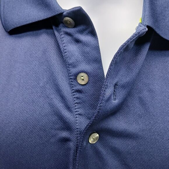 Ben Hogan Performance Men's Large  Golf Shirt/ Polo Shirt Blue/ Neon Green Strip - Picture 3 of 11